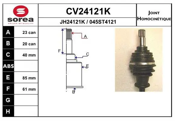 Handler.Part Joint kit, drive shaft EAI CV24121K 1