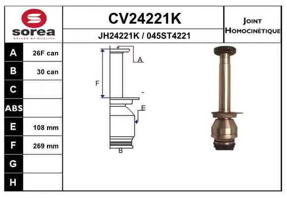 Handler.Part Joint kit, drive shaft EAI CV24221K 1