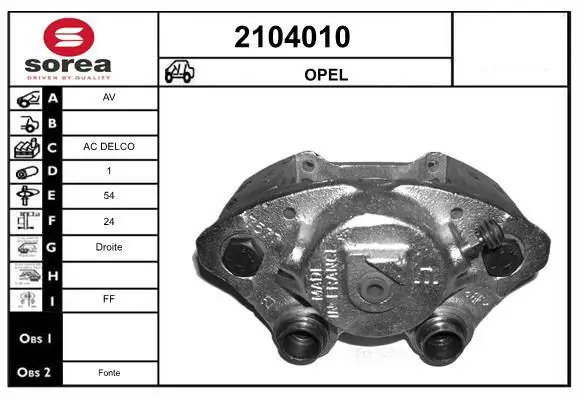 Handler.Part Brake caliper EAI 2104010 1