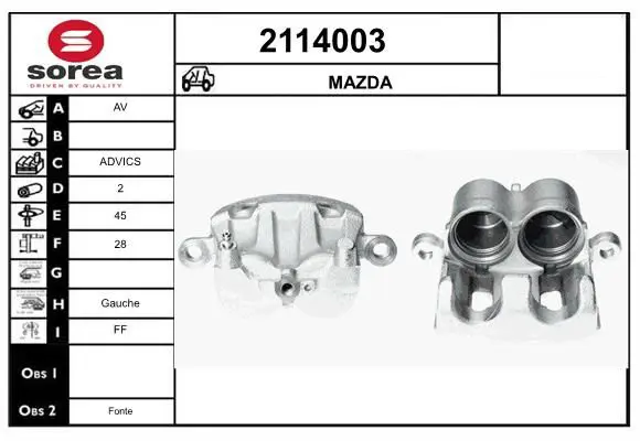 Handler.Part Brake caliper EAI 2114003 1