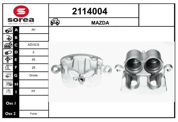 Handler.Part Brake caliper EAI 2114004 1