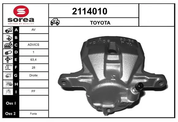 Handler.Part Brake caliper EAI 2114010 1