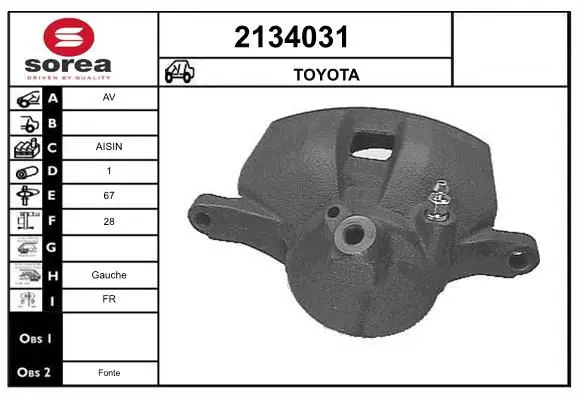 Handler.Part Brake caliper EAI 2134031 1