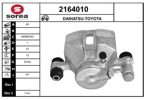 Handler.Part Brake caliper EAI 2164010 1