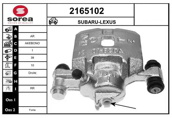 Handler.Part Brake caliper EAI 2165102 1