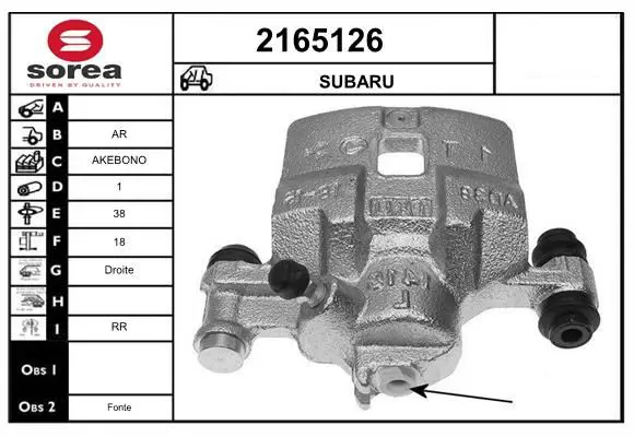 Handler.Part Brake caliper EAI 2165126 1