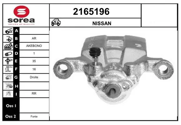 Handler.Part Brake caliper EAI 2165196 1