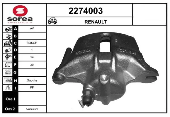 Handler.Part Brake caliper EAI 2274003 1