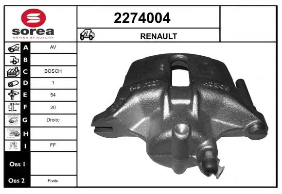 Handler.Part Brake caliper EAI 2274004 1