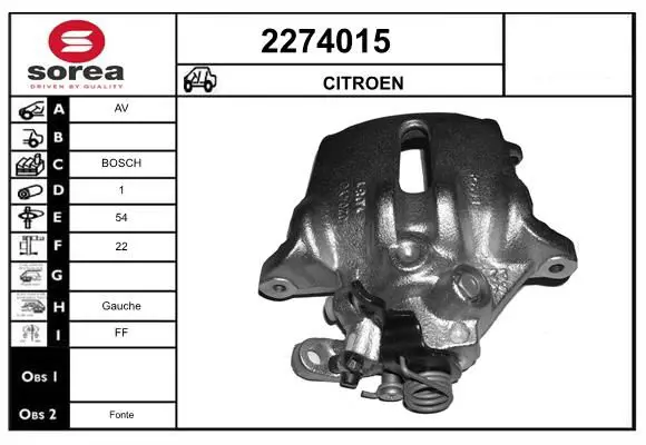 Handler.Part Brake caliper EAI 2274015 1