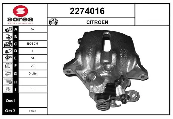 Handler.Part Brake caliper EAI 2274016 1