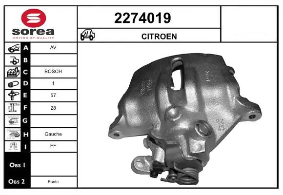 Handler.Part Brake caliper EAI 2274019 1