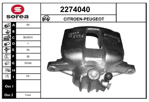 Handler.Part Brake caliper EAI 2274040 1