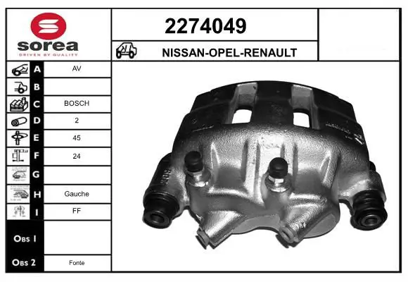 Handler.Part Brake caliper EAI 2274049 1