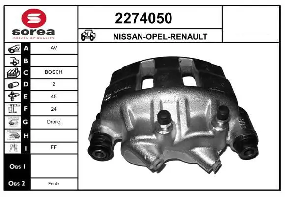 Handler.Part Brake caliper EAI 2274050 1