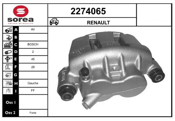 Handler.Part Brake caliper EAI 2274065 1