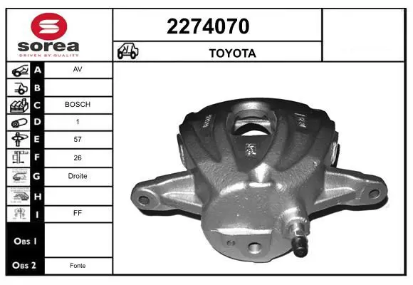 Handler.Part Brake caliper EAI 2274070 1