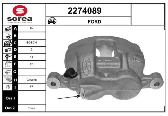 Handler.Part Brake caliper EAI 2274089 1