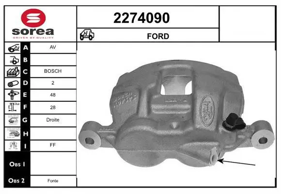 Handler.Part Brake caliper EAI 2274090 1