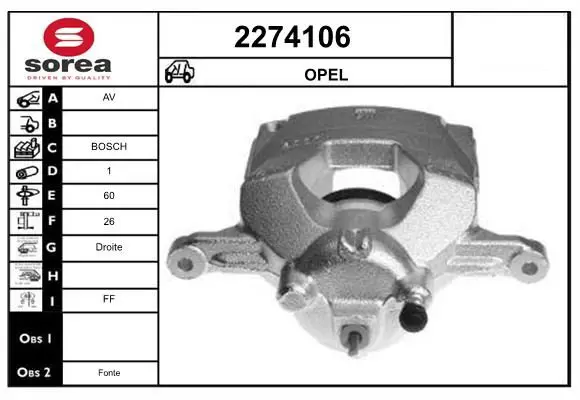 Handler.Part Brake caliper EAI 2274106 1