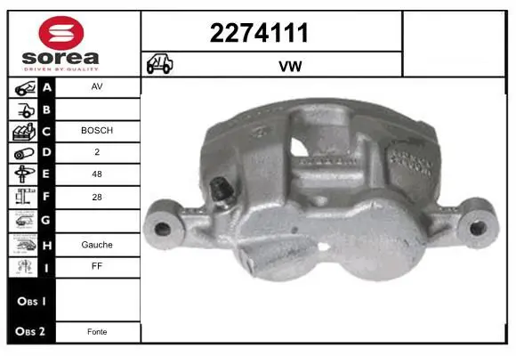 Handler.Part Brake caliper EAI 2274111 1