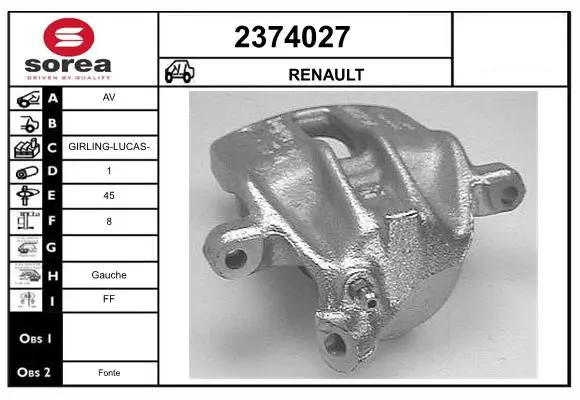 Handler.Part Brake caliper EAI 2374027 1