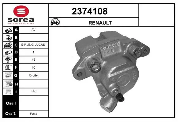 Handler.Part Brake caliper EAI 2374108 1