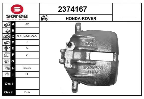 Handler.Part Brake caliper EAI 2374167 1