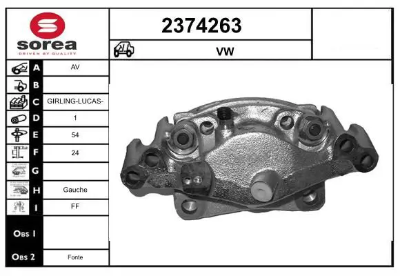 Handler.Part Brake caliper EAI 2374263 1