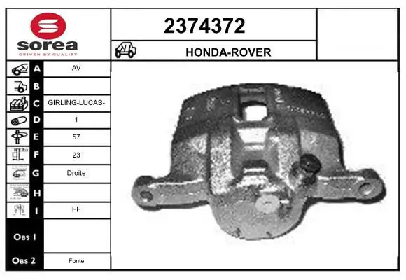 Handler.Part Brake caliper EAI 2374372 1