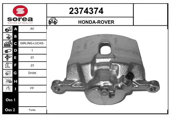 Handler.Part Brake caliper EAI 2374374 1