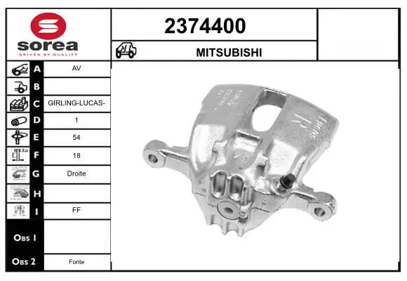 Handler.Part Brake caliper EAI 2374400 1