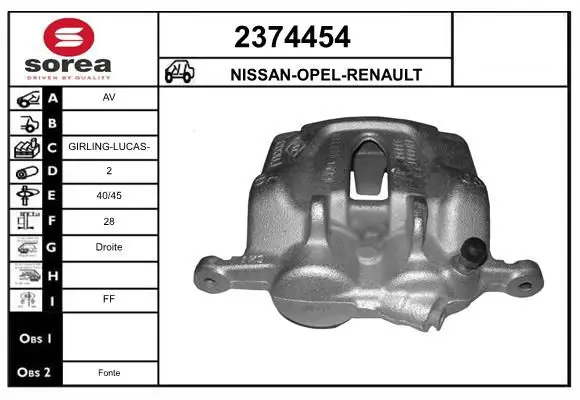 Handler.Part Brake caliper EAI 2374454 1