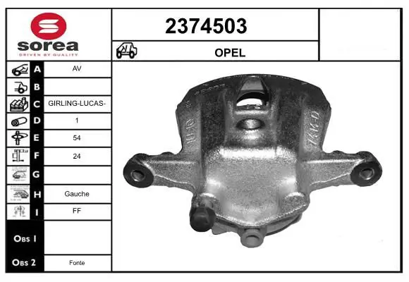 Handler.Part Brake caliper EAI 2374503 1