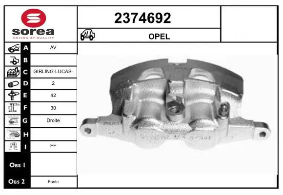 Handler.Part Brake caliper EAI 2374692 1