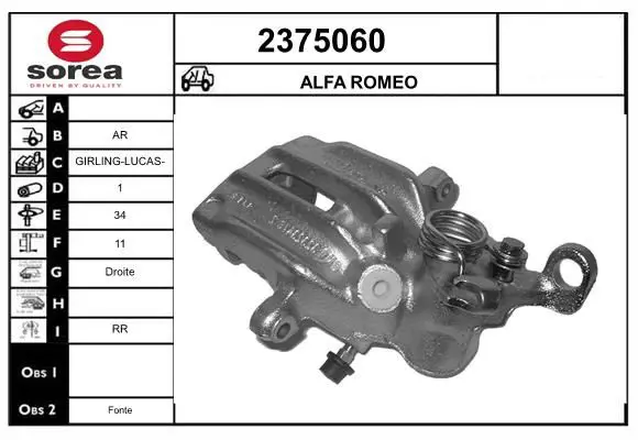 Handler.Part Brake caliper EAI 2375060 1