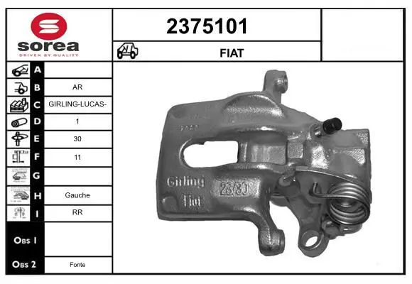 Handler.Part Brake caliper EAI 2375101 1