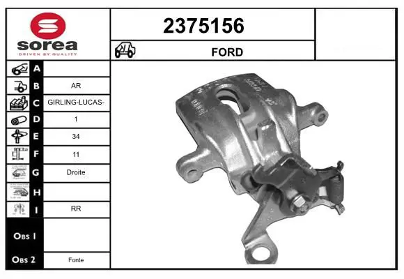 Handler.Part Brake caliper EAI 2375156 1