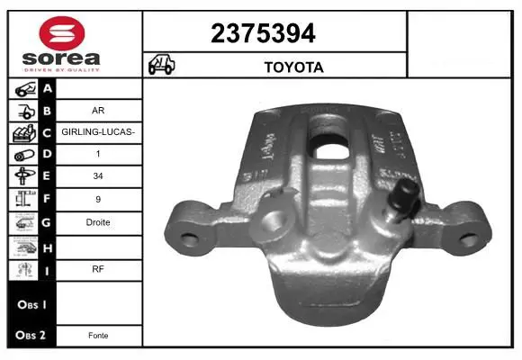 Handler.Part Brake caliper EAI 2375394 1