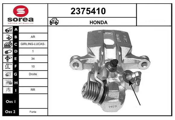 Handler.Part Brake caliper EAI 2375410 1