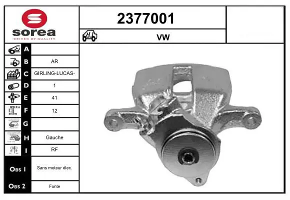 Handler.Part Brake caliper EAI 2377001 1