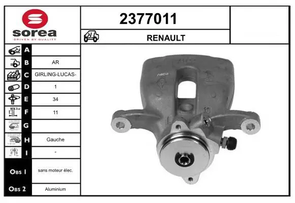 Handler.Part Brake caliper EAI 2377011 1