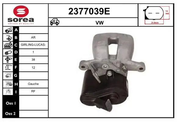 Handler.Part Brake caliper EAI 2377039E 1