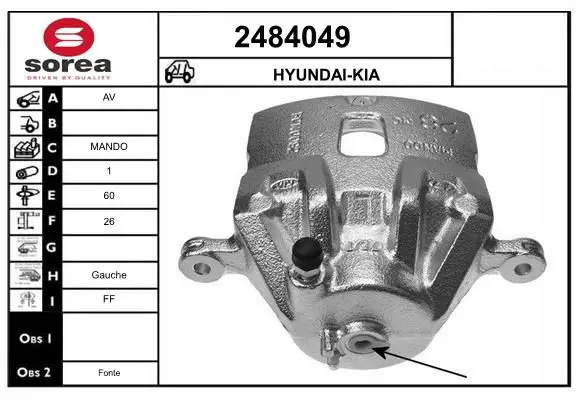 Handler.Part Brake caliper EAI 2484049 1