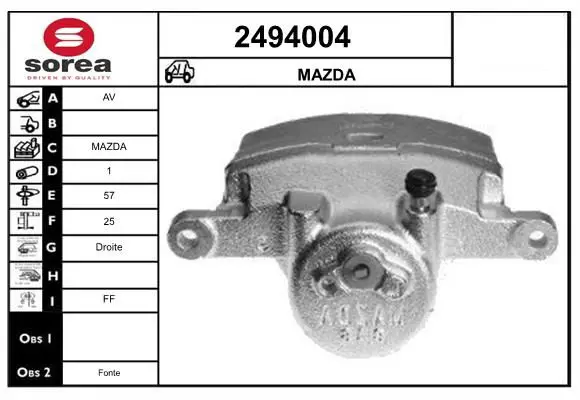 Handler.Part Brake caliper EAI 2494004 1