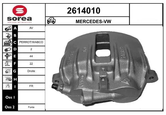 Handler.Part Brake caliper EAI 2614010 1