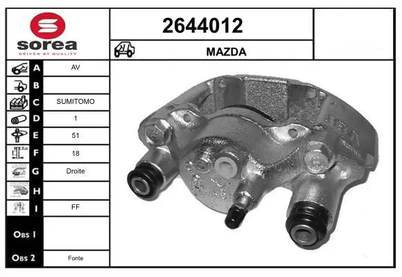 Handler.Part Brake caliper EAI 2644012 1