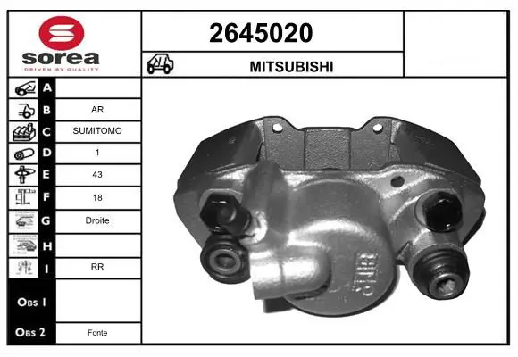 Handler.Part Brake caliper EAI 2645020 1