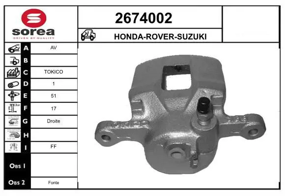 Handler.Part Brake caliper EAI 2674002 1