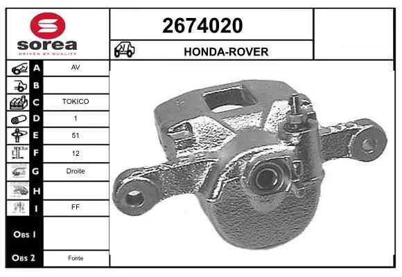 Handler.Part Brake caliper EAI 2674020 1